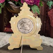 Pastel Yellow Iridescent Rococo Style Vintage Ceramic Electric Mantle Clock - Etsy Israel