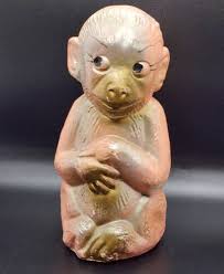 Vintage Chalkware Carnival Monkey | eBay
