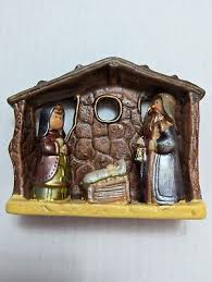Nativity Scene Pottery hand painted hobbyist piece 4x4 inch 2007 Christmas | eBay