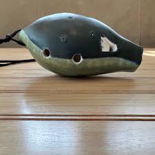 Vintage CLAY WHISTLE FLUTE 5" L Ocarina W/ 5 Holes, Green Red Navy Handcrafted Musical Instrument, Primitive Folk Art - Etsy