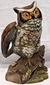 Vintage Great Horned Owl Figurine Ceramic Signed Hand Painted Realistic 7.75" | eBay