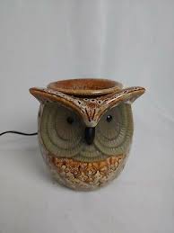 Ceramic Owl Burner Electric Candle Warmer Stone Pottery ...