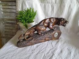 Panther Sculpture With Clock Art Deco or Nouveau Working ...