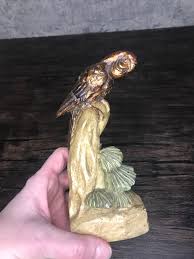 Vintage Handpainted Ceramic Parrot Bookend: Iridescent ...