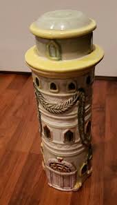 Ceramic Pasta Spaghetti Jar Canister Holder Tuscan Tower ...