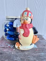 Vintage Christmas Penguin Blow Mold With Scarf: Winter ...