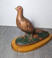 Vintage Set of 2 Pheasant Bird Sculptures Figurines Handpainted Folk Art | eBay