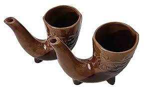 Vintage Horn Shaped Wine Service Glass Cup Footed Russian ...