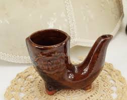 Vintage Redware Pottery/pipe/creamer/water Can/oddity ...
