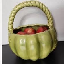Accents | Chris Madden For Jcp Home Ceramic Harvest Pumpkin Basket Green 7 X 6 X 6 | Poshmark