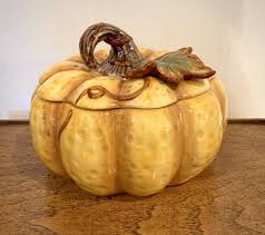 Astor Lane Large Lidded Ceramic Pumpkin 10”Dia. Fall ...