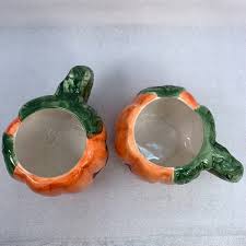Vintage Halloween WCL Holiday Mug Pumpkin Set Jack-o-Lantern Ceramic Coffee Cups | eBay