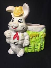 Vintage Rabbit Planter Country SheriffFarm Ceramic Planters N Things 86 | eBay
