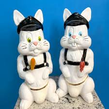 Leather Bunny with 22Kt Gold — Pansy Ass Ceramics