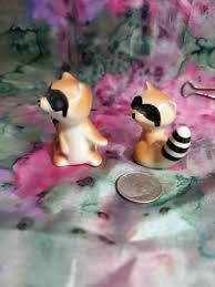 2 Vintage MCM Fred Kaye Ceramics Raccoons Small Figurines MG555 | eBay