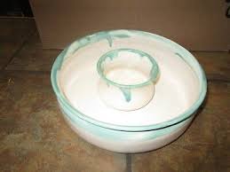 BEAR POTTERY ~ HIGHLAND, WI ~ CHIP & DIP SERVER ~ HANDMADE & SIGNED 1988 ~ EUC | eBay