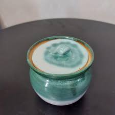 Bruce Nyeste Stoneware Honey Pot: Teal Glaze Canadian Studio Pottery - Etsy