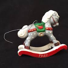 Vintage Ceramic Rocking Horse Figurine 3"x3" Christmas ...