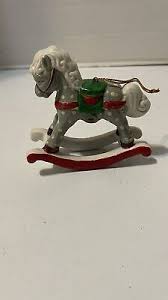 Vintage Ceramic Rocking Horse Figurine Christmas Ornament | eBay