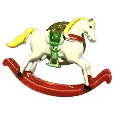 Christmas Rocking Horse Lapel Pin. For Sale at Ruby Lane