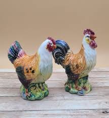 Vintage Rooster and Hen Salt and Pepper Shakers - Etsy