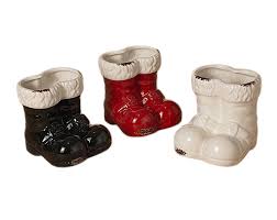 Ceramic Santa Boots Decorative Figurine, 6" | Monogram Market