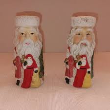 Vintage | Holiday | Ceramic Santa Candle Holder Christmas ...