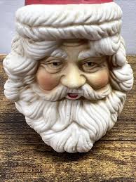 Vintage Santa Head Porcelain Ornament - Etsy
