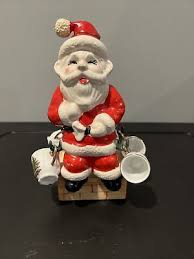Vintage Christmas Liquor Dispensing Santa on Chimney with 4 ...