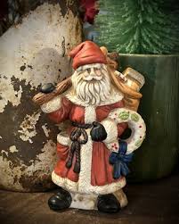 Santa Claus Belsnickel Figure w Bag of Toy Walking Stick ...