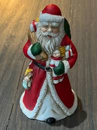 Christmas Vintage Porcelain Old World Santa Claus Bell - 4 ...