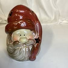 Santa Tea Light Holder Ceramic New | eBay