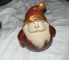 Rustic pottery Santa 4” vintage | Mercari