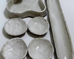 XL Handmade Stoneware Serving Bowl: Gray-white Functional/ Decor Bowl - Etsy