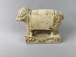 Vintage Lamb Figurine, Glazed and Unglazed Ceramic, Farm ...