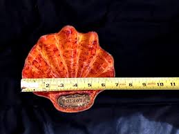 Vintage Treasure Craft Orange FLORIDA Clam Seashell Trinket ...