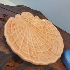 Vintage Peach Ceramic Shell Soap Dish: Coastal Bathroom ...