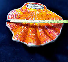 Treasure Craft Ceramic Orange Clam Shell Trinket Dish Sea ...