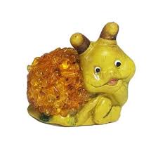 Figurine Snail Natural Baltic amber Handmade