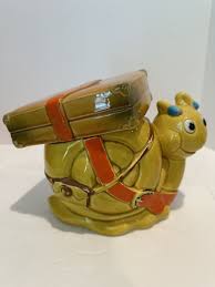 Vintage Japan Ceramic Snail With Luggage Cookie Jar | eBay