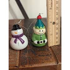 Pier 1 Ceramic Christmas Tree Ornaments-Santa,Snowman, Elf ...