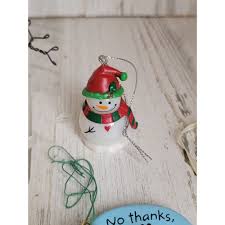 Snowman Ice Cube Sleigh Bell Variety Joy Ornament Xmas Set ...