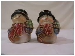 Snowman Salt & Pepper Shakers - b297. For Sale at Ruby Lane