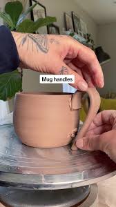 How I attach mug handles #mugs #handmademugs #ceramics #pottery #clay ... | TikTok