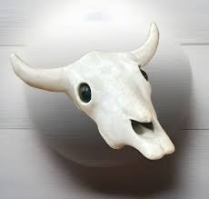 VTG 1970s Cow Cattle White Skull Head Western Decor 5x4 ...
