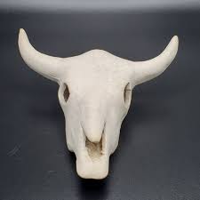 Handcrafted Ceramic Skull Bull Cow Deer Steer w/ Horns ...