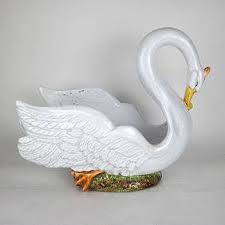 1960's Bassano Italian Glazed Ceramic Swan Tureen