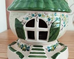 Vintage Ceramic House-candle Holder, Tea Light Candle Holder ...