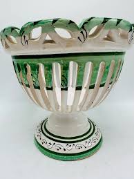 Palm Beach Style Ceramic Reticulated Bowl | Chairish