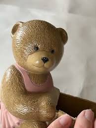 Vintage Burwood Products Girl Bear Wall Pocket Planter Wall Hanging Decor 1989 | eBay